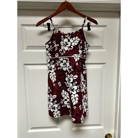 Surf Line Vintage Red & Blue Hawaiian Sun Dress sz S EUC - Picture 1 of 7